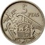 Spain 5 Pesetas Francisco Franco 1957 (65) KM# 786 5 PTAS UNA GRANDE LIBRE 59 coin reverse