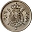 Spain 5 Pesetas Juan Carlos I 1975 (76) Proof KM# 807 5 PTAS 77 coin reverse