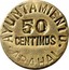 Spain 50 Centimos Arahal (1936) Forgeries exist KM# 1 AYUNTAMIENTO 50 CENTIMOS ARAHAL coin obverse