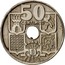 Spain 50 Centimos Arrows up 1949 (56) KM# 777 50 CENTIMOS coin reverse