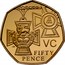 UK Fifty Pence Victoria Cross Medal. Piedfort 2009  Proof 29 JAN 1856 VC FOR VALOUR CHA FIFTY PENCE coin reverse