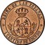 Spain Centimo Isabel II 1866 KM# 633.1 REINA DE LAS ESPANAS. 1 CENTIMO DE ESCUDO OM coin reverse