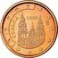 Spain Euro Cent Cathedral 2000 (M) KM# 1040 ESPAÑA 2000 M coin obverse