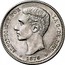 Spain Peseta Alfonso XII 1876 (76) DE-M KM# 672 ALFONSO XII POR LA G DE DIOS 1876 coin obverse