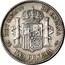Spain Peseta Alfonso XII 1885 (85) MS-M KM# 686 REY CONSTL DE ESPAÑA M S UNA PESETA M coin reverse