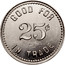 Canada 25¢ Lumber Co. Ltd. Store Horwood N.D.B. Token ND GOOD FOR 25¢ IN TRADE coin reverse