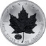 Canada 5 Dollars Maple leaf in dark green with crystal 2010 KM# 1291 CANADA 9999 9999 FINE SILVER 1 OZ ARGENT PUR coin reverse