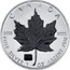 Canada 5 Dollars Maple leaf in green with crystal 2010 KM# 1289 CANADA 9999 9999 FINE SILVER 1 OZ ARGENT PUR coin reverse