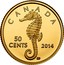 Canada 50 Cents Sea Creatures. Seahorse 2014 Proof KM# 1634 CANADA 50 CENTS coin reverse