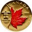Canada 50 Dollars XXI winter Olympic Games - Vancouver Colored 2008 KM# 1042a 9999 / CANADA / FINE GOLD 1OZ OR PUR / VANCOUVER 2010 coin reverse