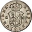Spain 1/2 Real (Fernando VII) KM# 482.2 HISPANIARUM REX M CJ coin reverse