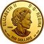 Canada 350 Dollars (The Caribou) ELIZABETH II D G REGINA FINE GOLD 350 DOLLARS OR PUR 99999 SB coin obverse