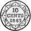 Canada 10 Cents (Victoria- pattern) KM# Pn10 10 CENTS 1865 coin reverse
