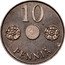 Finland 10 Pennia Without center hole 1941 Without hole KM# Pn22 10 PENNIÄ coin reverse