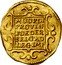 Netherlands 2 Ducats 1612 No mintmark KM# 31 Friesland Province Trade Coinage MO: ORDI PROVIN FOEDER BELG: AD LEG. IMP coin reverse