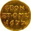 Netherlands Duit Groningen and Ommeland Province 1677 KM# 28a GRON. ET. OML. 1677 coin reverse