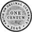 UK One Centum Victoria 1846 Proof X# 47 SMITH ON DECIMAL CURRENCY ONE CENTUM 1846 coin reverse