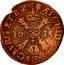 Netherlands 1/2 Liard (6 Mites. Gigot) Albert and Elizabeth 1615 KM# 32.1 ARCHID AVST DVC BVRG ET B 16 15 coin reverse