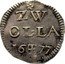 Netherlands 2 Stuivers 1677 KM# 76 Overijssel - Zwolle Commune Standard Coinage ZW OLLA 16 77 coin reverse
