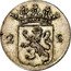 Netherlands 2 Stuivers Crowned Coat of Arms of Batavian 1799 KM# 13 2 S coin reverse
