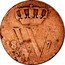 Netherlands 1/2 Cent William III 1875 Broadaxe KM# 90 18 W 54 coin obverse