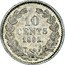 Netherlands 10 Cents William III 1882 Broadaxe, Dot after date KM# 80 10 CENTS 1885. coin reverse