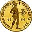 Netherlands 2 Ducats William III 1854 Sword Proof KM# 97 CONCORDIA RES PARVAE CRESCUNT 18 54 coin obverse