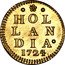 Netherlands 2 Stuivers 1724 KM# 48a Holland Province Standard Coinage HOL LAN DIA 1724 coin reverse
