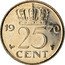 Netherlands 25 Cent Juliana 1970 Proof KM# 183 19 75 25 CENT coin reverse