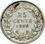 Netherlands 25 Cents William III 1890 Without dot after date KM# 81 WILLEM III KONING DER NED.G.H.V.L I P S coin obverse