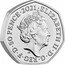 UK 50 Pence Snowman. Colored 2021 Brilliant Uncirculated (BU) ELIZABETH II D G REG F D 50 PENCE 2021 J.C coin obverse
