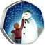UK 50 Pence Snowman. Colored 2021 Brilliant Uncirculated (BU)  coin reverse