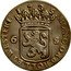 Netherlands 6 Stuivers Scheepjesschelling 1735 KM# 45 MO NO ORD HOLL ET WESTFRI 1735 6S coin obverse