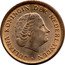 Netherlands Cent Juliana 1975 KM# 180 JULIANA KONINGIN DER NEDERLANDEN coin obverse
