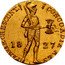 Netherlands Ducat William I 1827 KM# 50.1 CONCORDIA. RES. PARVAE. CRESCUNT. 1827 coin obverse
