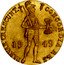 Netherlands Ducat Willem III 1849 Sword KM# 83.1 CONCORDIA RES PARVAE CRESCUNT 1849 coin obverse