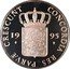 Netherlands Ducat Seven Provinces - Zeeland 1995 Proof KM# 221 CONCORDIA RES PARVAE CRESCUNT 19 95 coin obverse