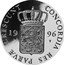 Netherlands Ducat Seven Provinces - Holland 1996 Proof KM# 222 CONCORDIA RES PARVAE CRESCUNT 19 96 coin obverse