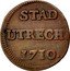 Netherlands Duit 1710 KM# 85 Utrecht Province Standard Coinage STAD UTRECHT 1711 coin reverse