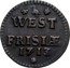 Netherlands Duit West Friesland Crowned Arms 1713 Crane KM# 100 WEST FRISIAE 1713 coin reverse