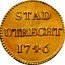 Netherlands Duit Utrecht Province Coin 1746 KM# 91b STAD UTRECHT 1739 coin reverse