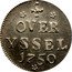 Netherlands Duit Overijssel Province 1750 KM# 90a OVERYSSEL 1750 coin reverse