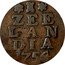 Netherlands Duit Zeelandia Crowned Arms 1754 KM# 91 ZEELANDIA 1754 coin reverse