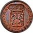 Netherlands Duit Crowned Coat of Arms of Gelderland 1758 KM# 93 INDEO EST SPES NOSTRA coin obverse