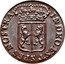 Netherlands Duit Crowned Arms of Gelderland 1761 KM# 93a IN DEO EST SPES NOSTRA coin obverse