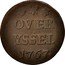 Netherlands Duit Overyssel 1767 Eagle KM# 90 OVER YSSEL 1741 coin reverse