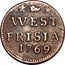 Netherlands Duit West Friesland Province 1769 Herringship KM# A125 WEST FRI SIA 1769 coin reverse