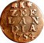 Netherlands Duit KM# 81b Zeelandia Province Standard Coinage ZEE LAN DIA 1754 coin reverse