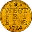 Netherlands Stuiver (Weapon) 1724 KM# 109a West Friesland Province Standard Coinage WEST FRI SIAE 1724 coin reverse