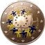 Netherlands 2 Euro 30th Anniversary - European Union flag, blue and yellow figures 2015 Proof 1985-2015 NEDERLAND coin obverse